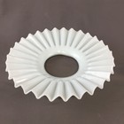 Antique Victorian White Milk Glass Ruffled Petticoat Lamp Shade 8  Round