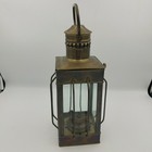 Vintage Brass And Glass Nautical Ship Oil Lantern  Lamp India 1930 s