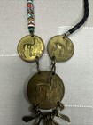 Vtg Peruvian Sol Coins 72 71 70 67 With Ceramic Beads Llamas Brass Findings 103
