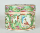 Antique Chinese Rose Medallion Lidded Jar - 2 1 2  Rose Medallion Lidded Jar