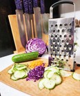 Soft Grip Stainless Steel Grater 9  4 Sided Silver