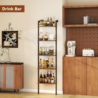 5-tier Freestanding Wine Racks   liquor Bottle Display Shelf With Fences  Wall Mo