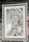 Vintage Framed Lenticular Hologram Virgin Mary Black   White Antique 5x7 Framed