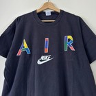 Vintage 90 s Nike Michael Jordan Air Flight Colorful Black Tee Shirt Rare Boxy L