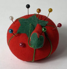 Old Sewing Pin Cushion With Emery Tomato Strawberry Cotton Small 2 0 Inch