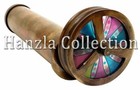 Vintage Antique Brass Double Rotating Wheel Stained Glass Kaleidoscope Handmade