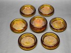 Indiana Glass Tiara Amber Coasters Set Of 8 Embossed Sandwich Glass Vintage