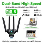 1300mbps Wireless Dual Band Usb 3 0 Wifi 2 4g 5g Network Adapter Dongle For Pc 