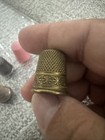 Lot Of 5 Vintage Antique Metal Sewing Thimbles Size 8 9 Brass Mixed Collectible