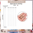 200pcs Plated Ball Head Pins 50mm 24 Gauge  Silver And Purple Bronze