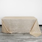 - 90 X 132 Inch Rectangular Crinkle Taffeta Tablecloth - Champagne  Rectangle   