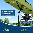 10ft Solar Patio Umbrella With 32 Led Lights Large Outdoor Umbrella Uv-resistant