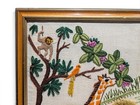 Super Cute   Vintage 1970s Retro Jungle Animals Embroidered Framed Needlepoint