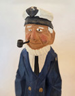 Vintage Hand Carved Wooden Sea Captain Figurine Nautical Maritime Folk Art 10 