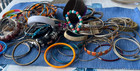 Lot Of Bangle Bracelets 80-100 Wood  Enamel  Silver  Gold  Plastic  Vintage