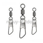 100pcs Fishing Rolling Barrel Swivel With Interlock Snap Connector Size 12 -3 0