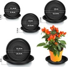 16 Pack Plastic Plant Saucer Black Pot Saucers Round Water Tray