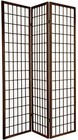 Oriental Furniture 6 Ft  Tall Window Pane Shoji Screen 3 Panels-black honey