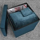 Storage Ottoman Bench  Collapsible folding Bench Seat Chest W  Cover  Faux Suede