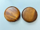 2 Wooden Carved Bowels 1 Is Hawaii 4  And 5  Diameter 2  Tall