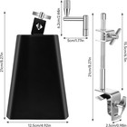 6  Cowbell With Adjustable Clamp  Percussion Accessory For Drum Sets  Standard B