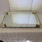 Vtg Murano Glass Brass Vanity Tray Mirror Barware 60s Mcm Twisted Rope Italy 16 