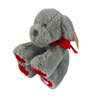 Animal Alley Gray Puppy Dog Red Valentine Heart Plush 10  Stuffed Toy Lovey