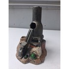 Vintage Cast Iron Foundry Mechanical Casting Bank   euc-working Gears W coin Door