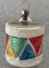 Vintage German Glass Christmas Ornament Parade Drum Multicolor 2 325    Free Ship