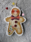 Vintage Painted Wooden Crackled Look Gingerbread Man Ornament 6  Tall