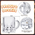 12 Pieces Mini Beer Mugs Bulk Shot Glasses Set 1oz Small Clear Stein With Handle