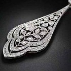 2 95ct Art Deco Style Lab Created Diamond Engagement 14k White Gold Fn Pendant