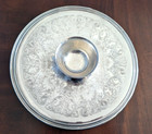 Vintage Silver Plate Chip   Dip Set Platter W  Detached Bowl Wm Rogers   Son