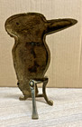 Antique 7 5 In  Brass Bird Ornate With Attached Stand Htf