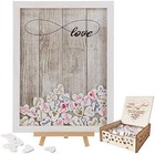 Wedding Guest Book Wooden Picture Frame  Drop Top Frame With 100pcs Wo