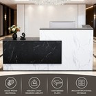 L-shaped Commercial Reception Desk With Counter   Shelves For Office Checkout