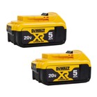 2pcs For Dewal 20v Li-ion 5 0ah Rechargeable Lithium-ion Batteries Dcb205-2 New