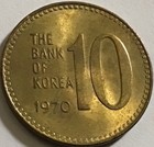Korea 10 Won 1970 Uncirculated Details      