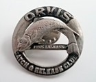 2 Htf Orvis Fishing Angler Pins Metal Enamel Trout