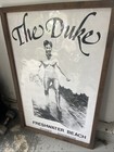 Vintage Large Framed Duke Kahanamoku Surfing Wood Surfboard Poster Australia