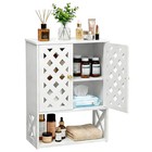 Over Toilet Bathroom Storage Cabinet - 2 Door Wall-mounted Medicine Organizer