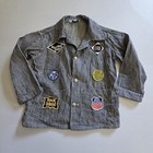 Vtg 50s 60s Sarah Konel Train Conductor Outfit Childs 5-7  Striped Patches Denim