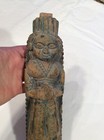 Antique Hindu Temple Strut door Panel Wood Carved Deity  polychrome  