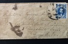 Confederate Stamped Cover  Thomas Jefferson Blue 10 Cent Stamp13th Va Artillery