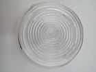Vtg Vanity Powder Dresser Jar With Lid Clear Glass Ribbed Art Deco