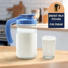 Breast Milk Pitcher 32oz Glass Mason Jar With 32 Ounces  Ligh Blue 