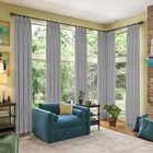 144  Long Blackout Curtains - Grey Back Tab Drapes  Noise Reducing 2 Panels