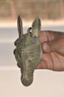 Vintage Brass Line Design Handcrafted Horse Head Engraved Wall Hanging Figurine