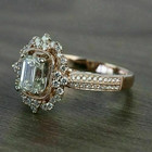 Vintage Emerald Cut 3ct Lab Created Diamond Engagement 14k Rose Gold Finish Ring