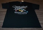 Vintage Style Miller High Life Beer Billiards T-shirt Mens Large New Pool